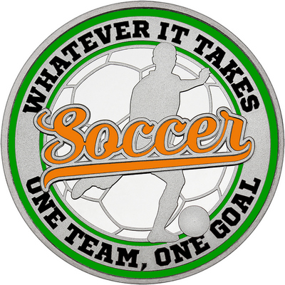 Orange "Soccer" with Green Outer Circular Borders